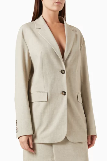 Single-breasted Blazer in Matte Suit Fabric