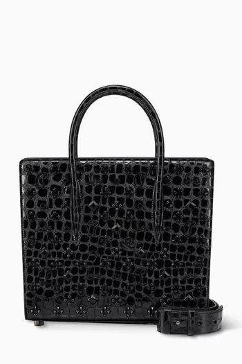 Medium Paloma Tote Bag in Croc-embossed Leather