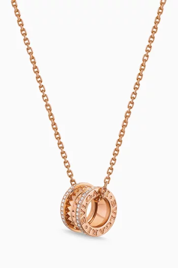 B.zero1 Diamond Pavé Pendant Necklace in 18kt Rose Gold