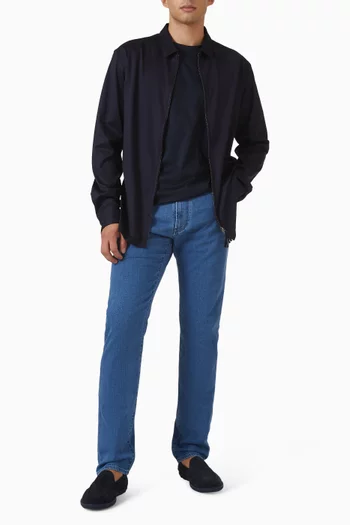 Button-up Shirt in Interlock Cotton