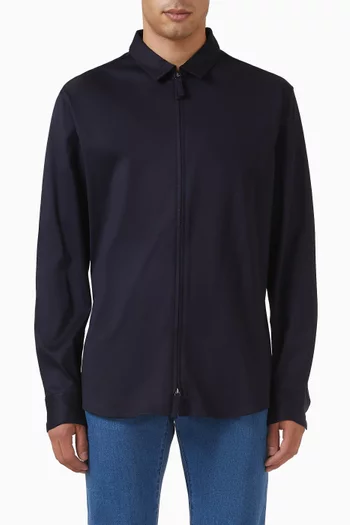 Button-up Shirt in Interlock Cotton