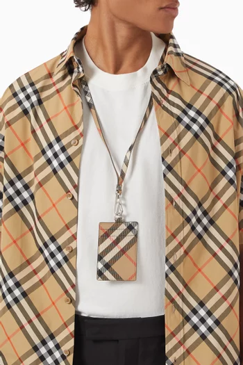 Ms Lanyard Bin Wallet in Coated Cotton-blend