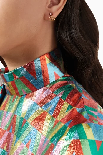 Valentino Garavani VLogo Signature Earrings in 18kt Gold-tone Metal & Swarovski®