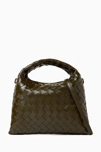 Mini Hop Crossbody Bag in Intrecciato Leather