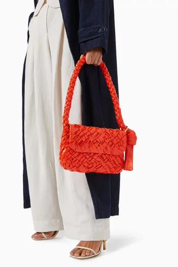 Kalimero Città Shoulder Bag in Foulard Intreccio Leather