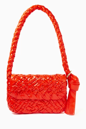 Kalimero Città Shoulder Bag in Foulard Intreccio Leather