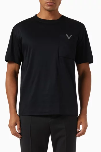 Valentino Garavani V Detail T-shirt in Cotton