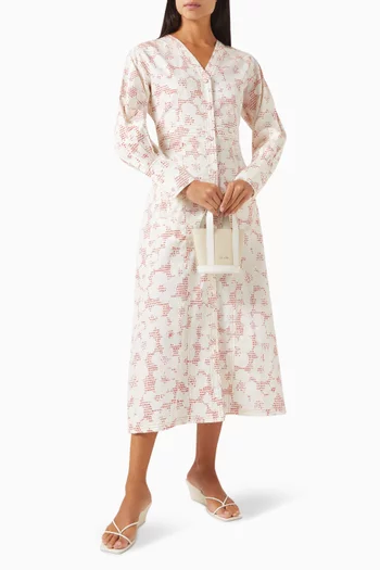 Innis Midi Dress in Cotton-satin