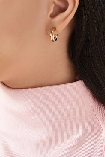 أقراط دائرية ميني بتصميم متداخل سميك فضة إسترلينية مطلية ذهب معاد تدويره عيار 18 ميسوما x لوسي ويليامز أركو