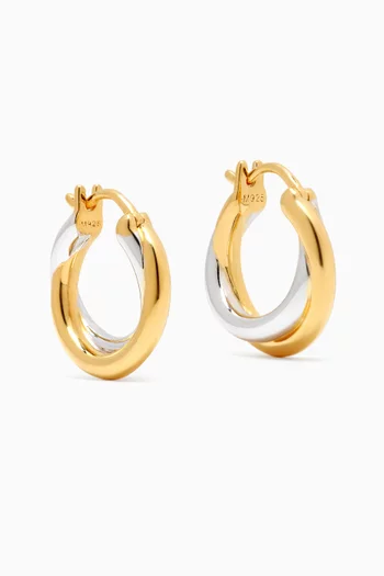 x Lucy Williams Chunky Entwine Mini Hoops in 18kt Recycled Gold Plated Vermeil