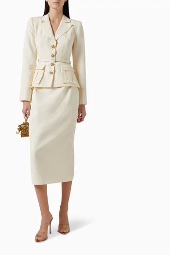 Tailored Midi Dress in Linen-blend