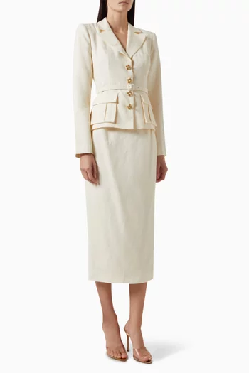 Tailored Midi Dress in Linen-blend