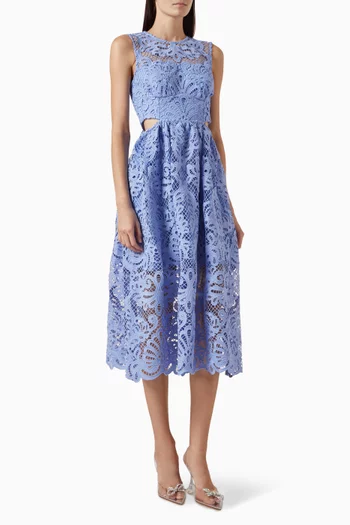 Cut-out Midi Dress in Lace
