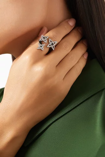Starboy Crystal Enamel Ring in Recycled Silver