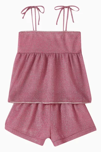 Osemini Lumiere Peplum Top in Lurex