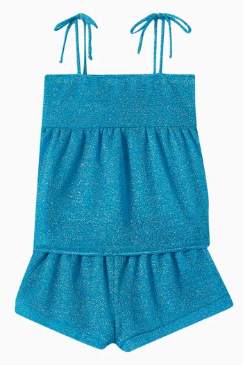 Osemini Lumiere Peplum Top in Lurex