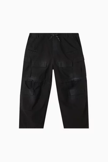 Unisex Large-fit Cargo Pants in Cotton Ripstop