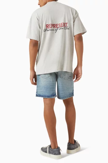 تي شيرت فضفاض بعبارة Patron of the Club قطن