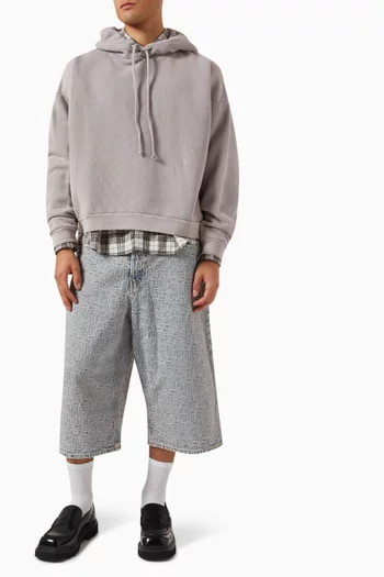 كنزة بغطاء رأس وقصة فضفاضة صوف قطني عضوي للجنسين