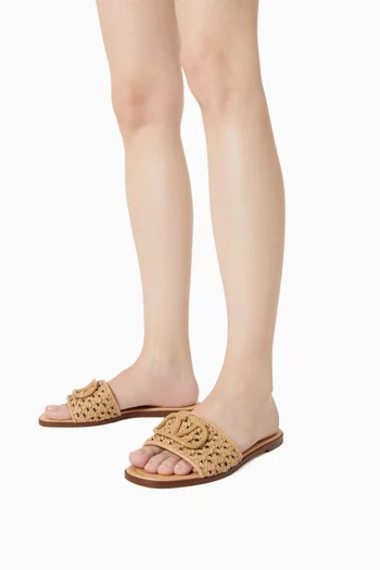 Valentino Garavani VLOGO Signature Flats in Woven Leather