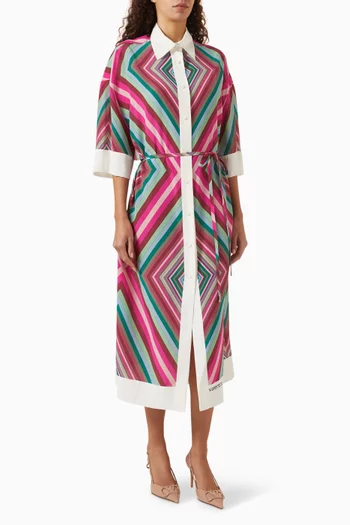 Valentino Garavani Rhombus 75 Midi Dress in Crepe de Chine