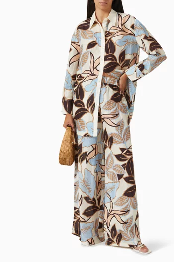 Halli Wide-leg Pants in Linen Blend