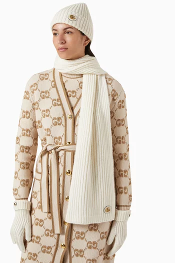 GG Knit Scarf in Wool