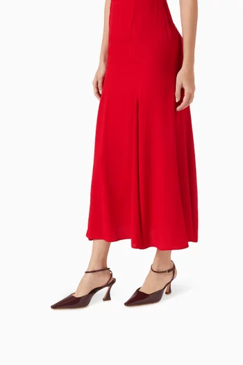 حذاء كلاسيك ناتاشا بسير على الكاحل وكعب 75 مم جلد لامع