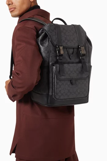 League Flap Backpack in Signature Canvas