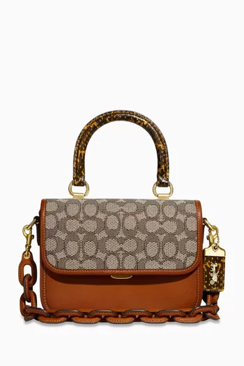 Rogue Top-handle Bag in Signature Jacquard & Leather