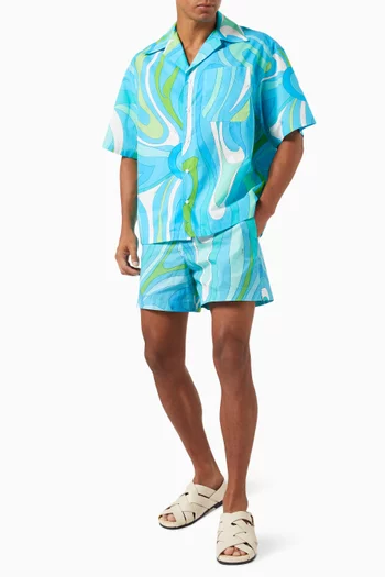 Marmo-print Swim Shorts