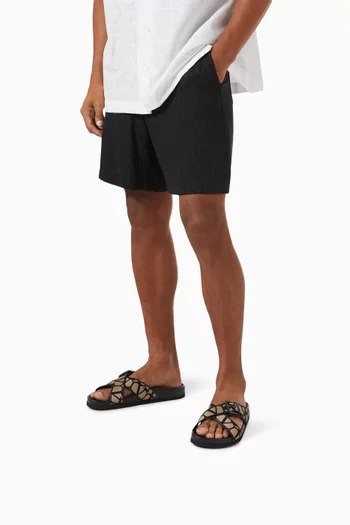 حذاء مفتوح فالنتينو غارافاني بسيور متقاطعة بنقشة توال ايكونغراف قماش معالج