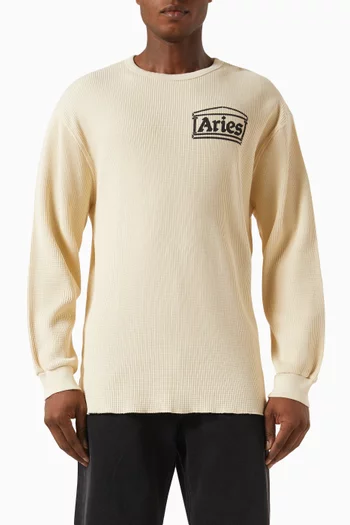 LS T-shirt in Waffle-knit