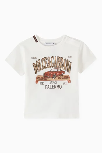 DG Palermo Logo Print in Cotton Jersey