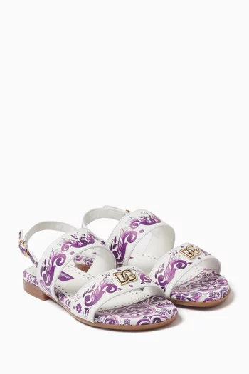 Majolica-print Buckle Sandals