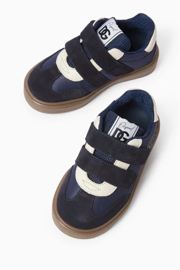 Colour-block Low-top Sneakers in Leather