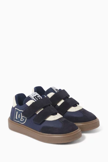 Colour-block Low-top Sneakers in Leather