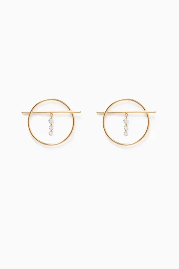 Fibule Diamond Stud Earrings in 18kt Gold