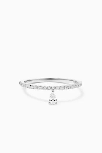 Hera Pear Diamond Ring in 18kt White Gold