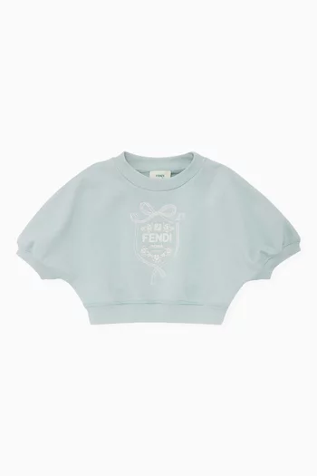 Cropped Sweatshirt in Cotton