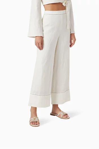 Kate Flat Sandals in Leather