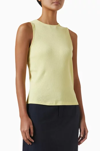 Ribbed Sleeveless Top in Pima Cotton