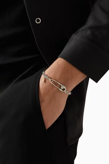 سوار أرابيسك بحلية على شكل دبوس فضة إسترلينية