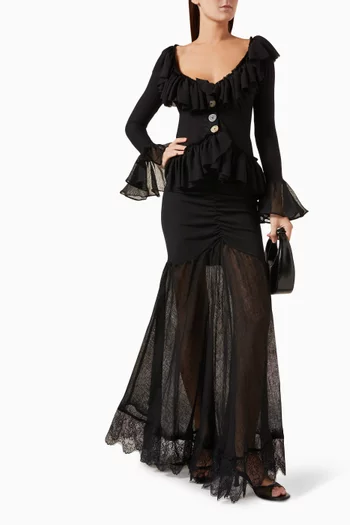 Long-sleeve Cardigan in Chiffon Jersey