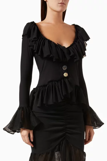 Long-sleeve Cardigan in Chiffon Jersey