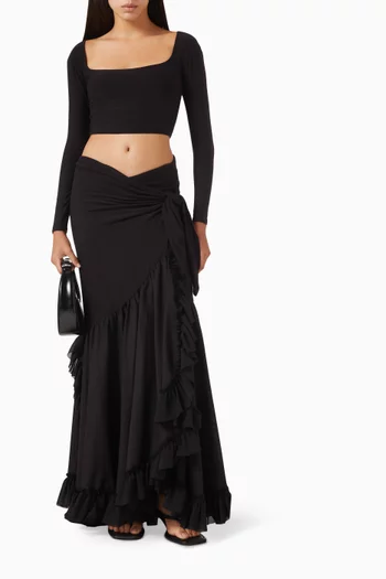 Long-sleeve Crop T-shirt in Modal Jersey