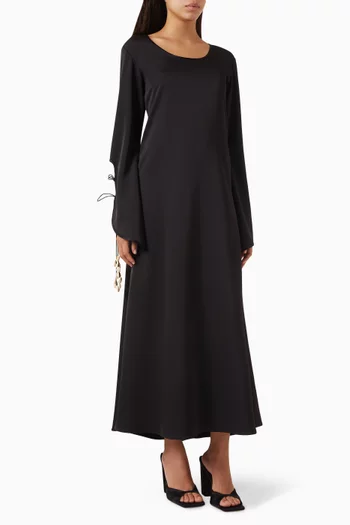 Seashell Open-back Maxi Dress in Crepe Jersey