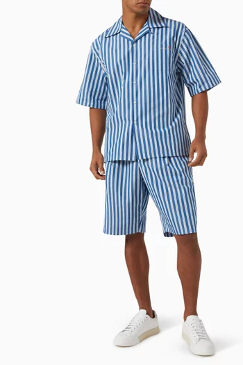Striped Bermuda Shorts in Cotton