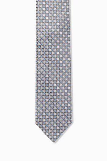 ربطة عنق بنقشة زهور حرير