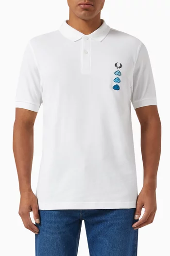 x Myneandyours Cloud Motif Polo Shirt in Cotton Piqué